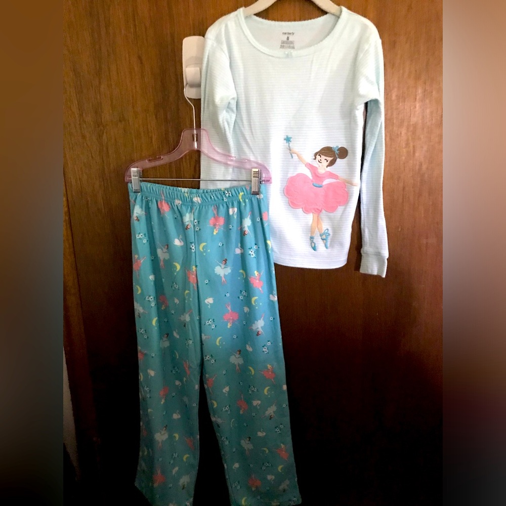 Carter’s Girls 2pc Pajamas with Ballerina Print - Blue and Pink